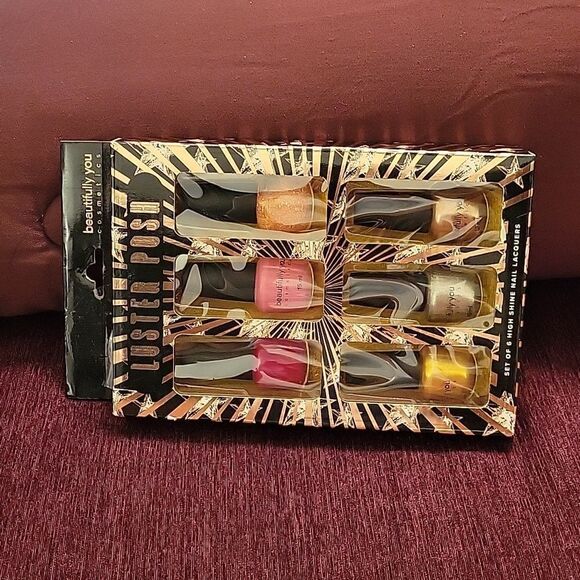 BRAND NEW BEAUTIFULLY YOU COSMETICS LUSTER POSH SETS OF 6   SHINE NAIL LACQUERS - Picture 7 of 9